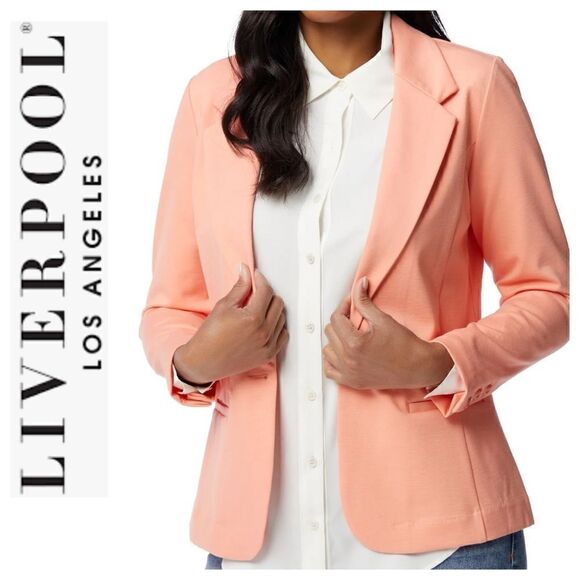 Liverpool Los Angeles Sherbert/Cantaloupe Front Button Blazer -- S - Picture 2 of 16